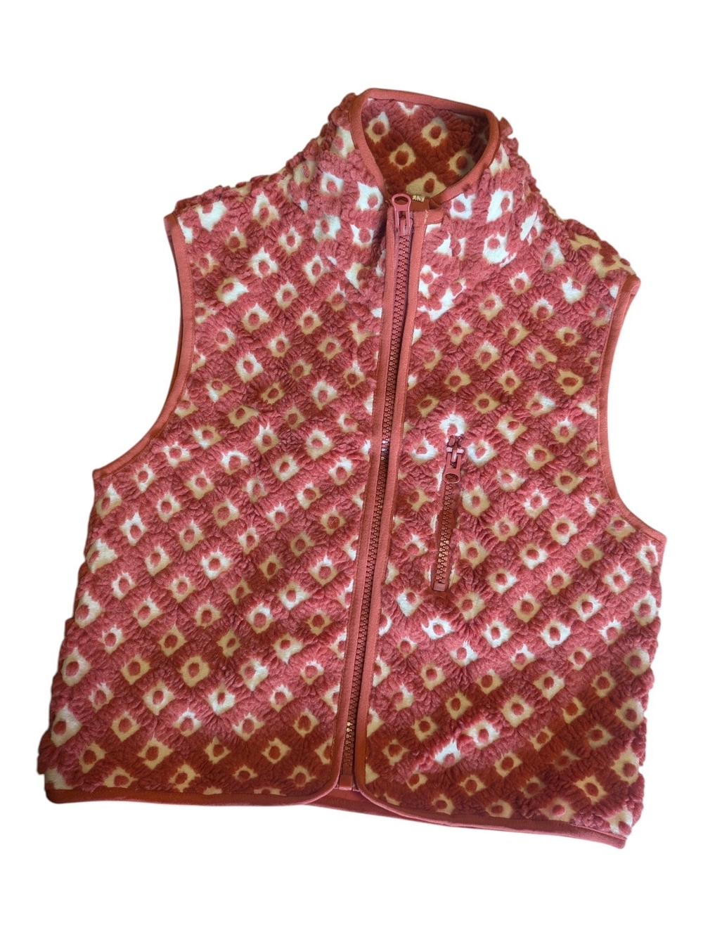 Pink Patterned Fleece Vest